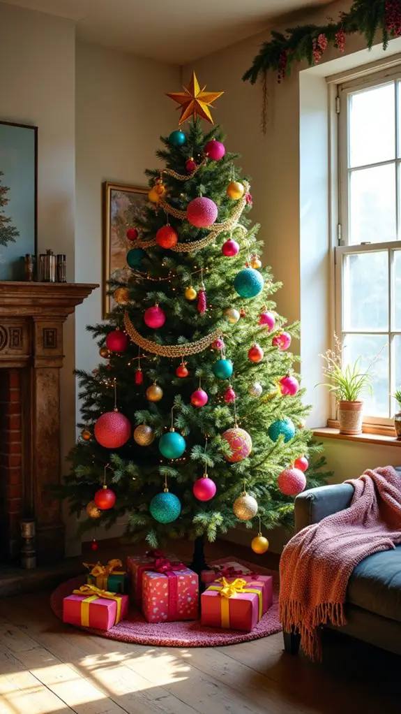 colorful christmas tree decorations