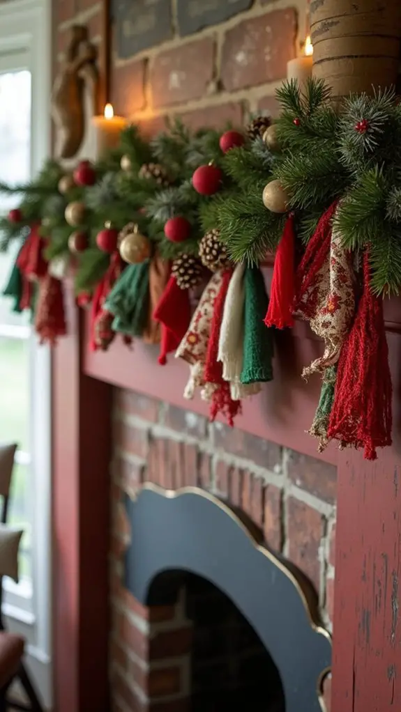 colorful fabric scrap garland