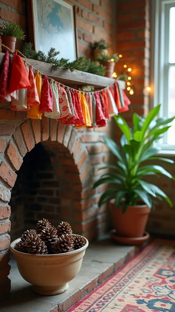 colorful fabric scrap garland