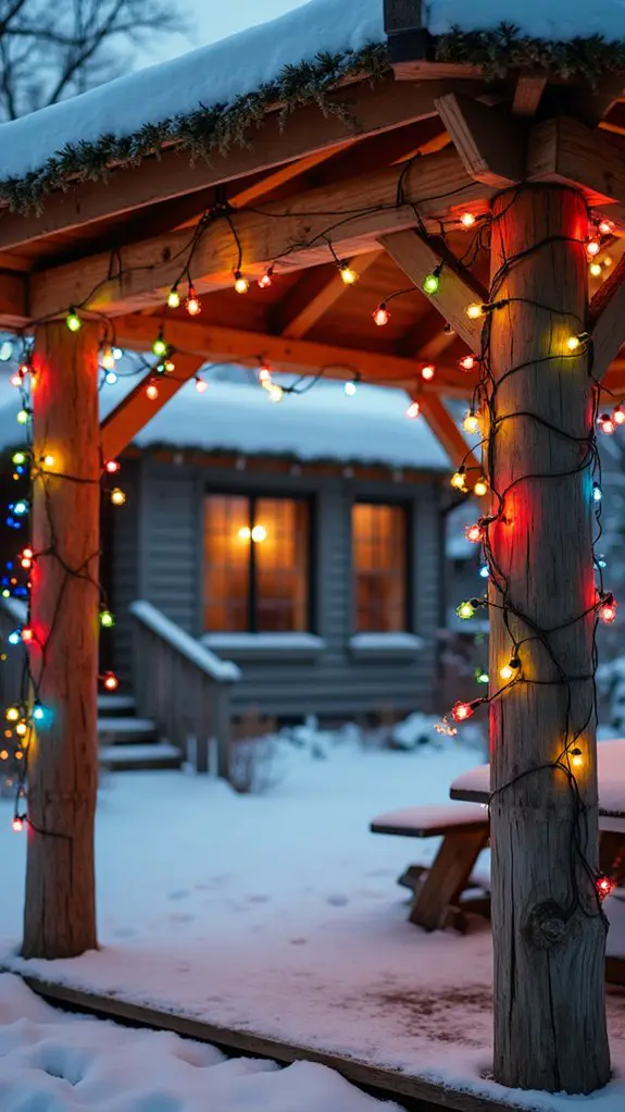 colorful festive gazebo lights