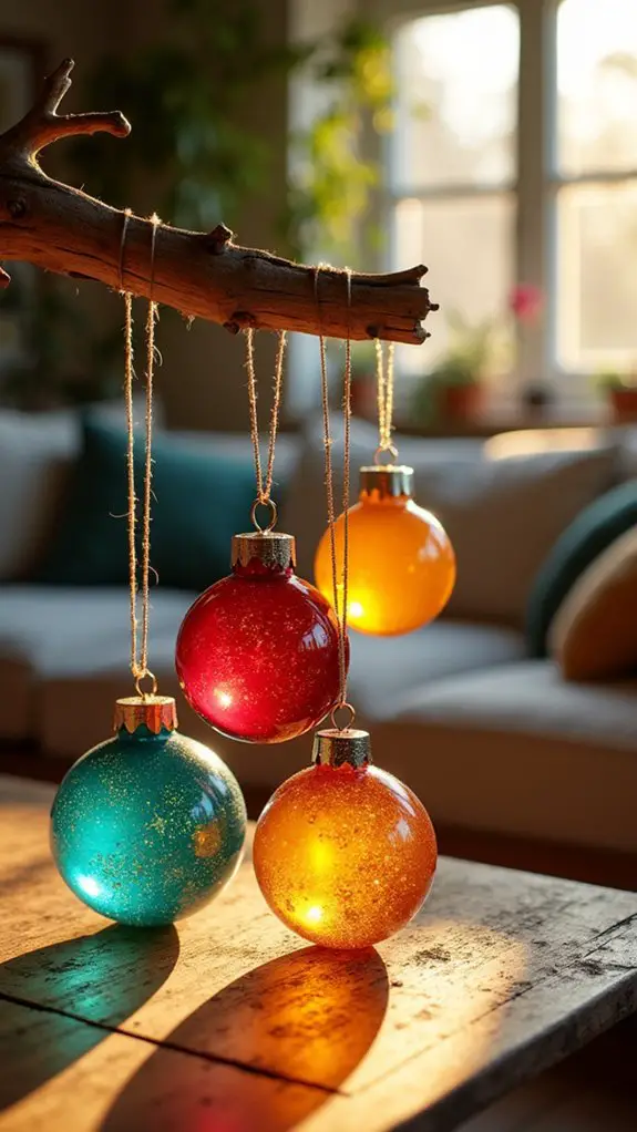 colorful festive resin ornaments