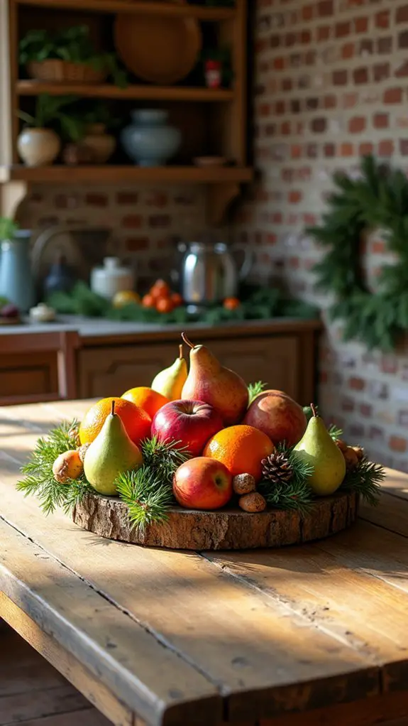 colorful holiday fruit centerpiece
