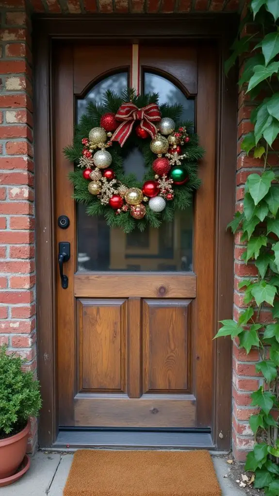 colorful holiday ornament wreath