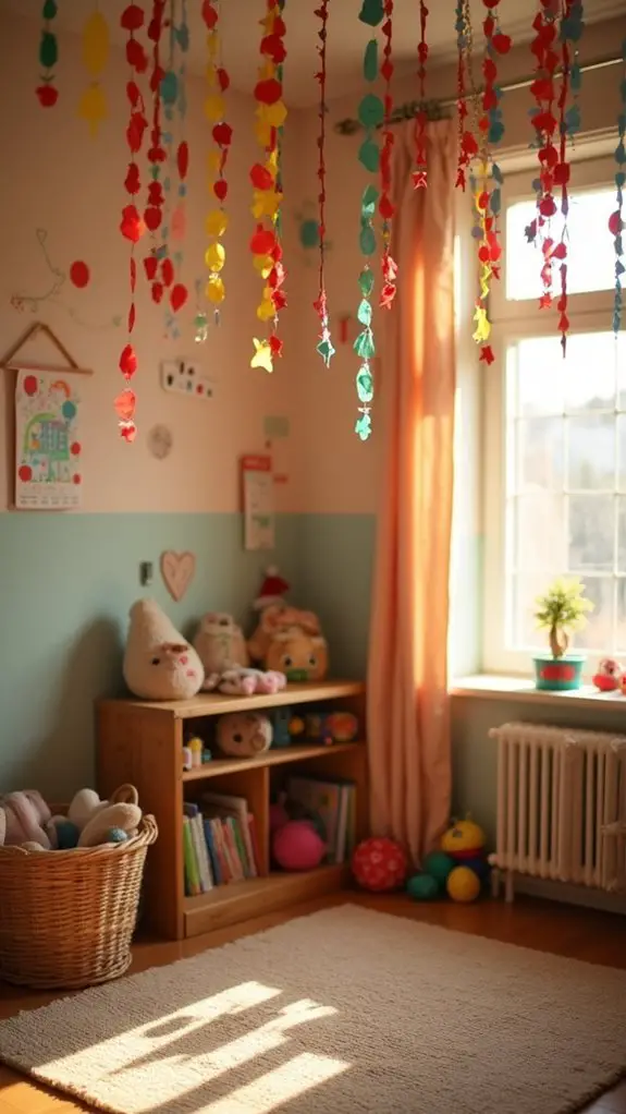 colorful holiday paper chains