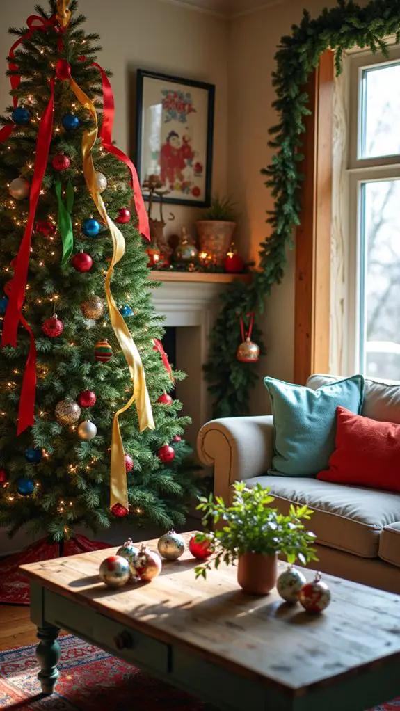 colorful ribbon holiday decor