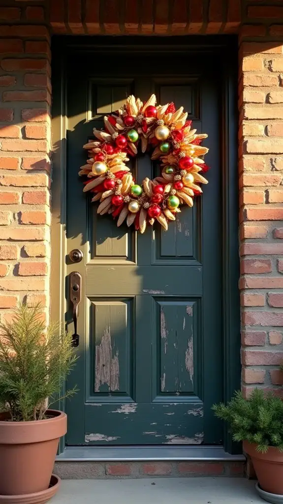 colorful ribbon ornament wreath