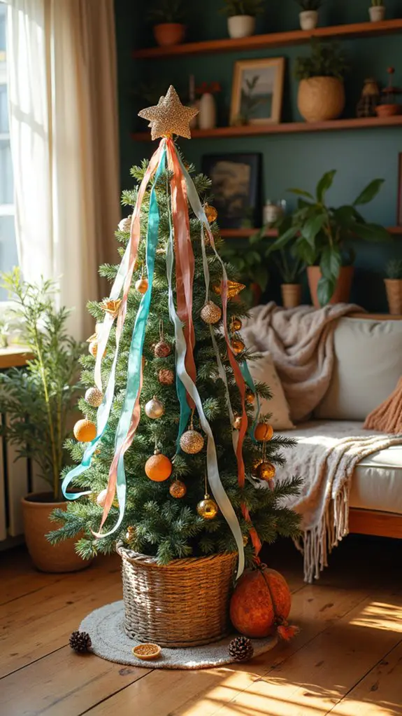 colorful ribbons enhance boho