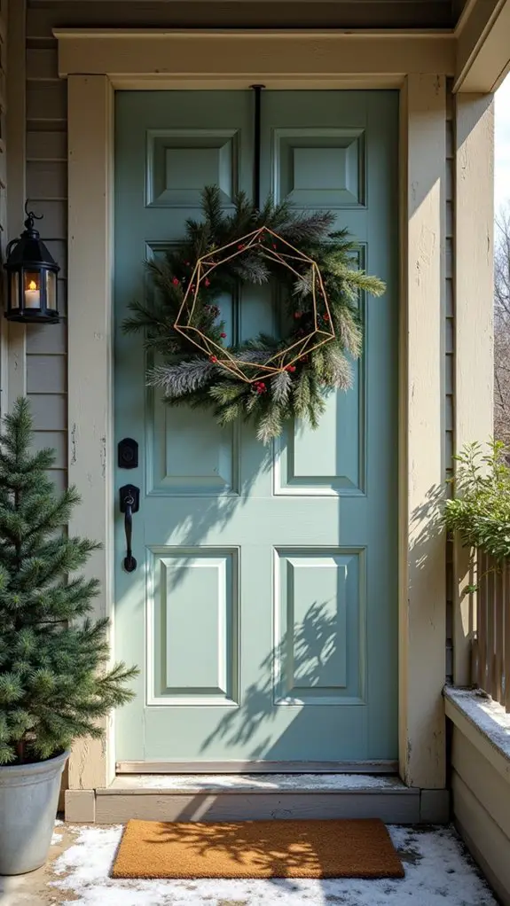 contemporary geometric holiday wreaths