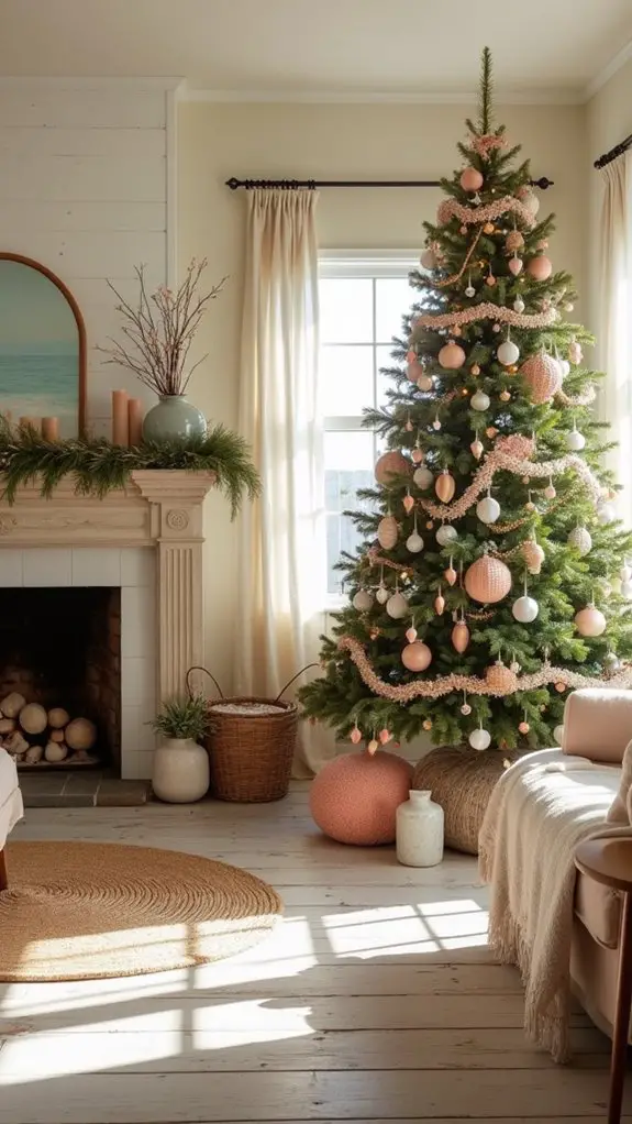 coral accents for christmas