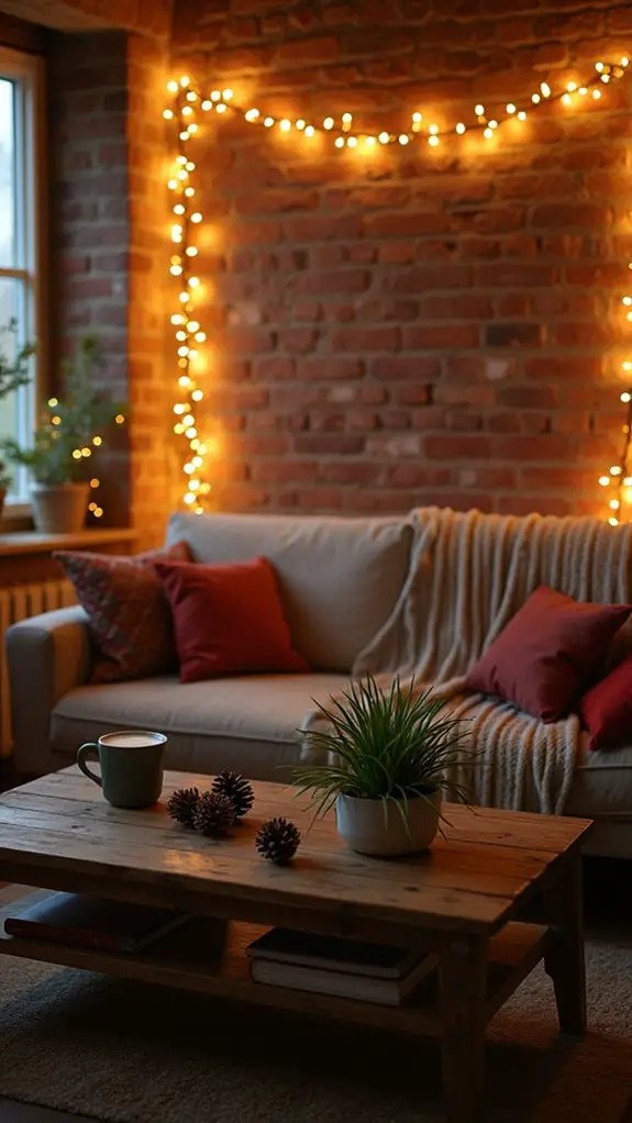 cozy atmosphere with string lights