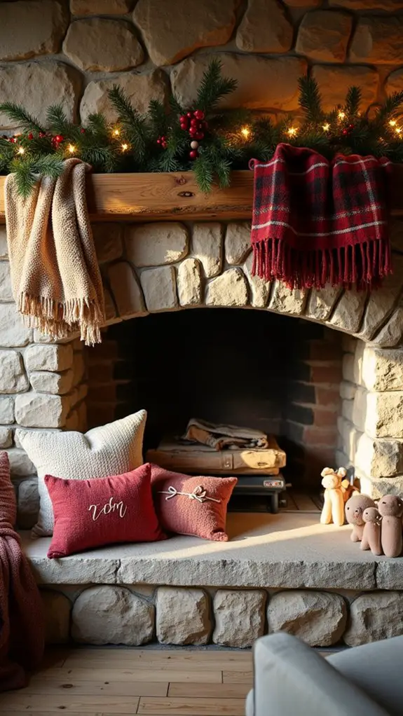 cozy blanket and pillow layering