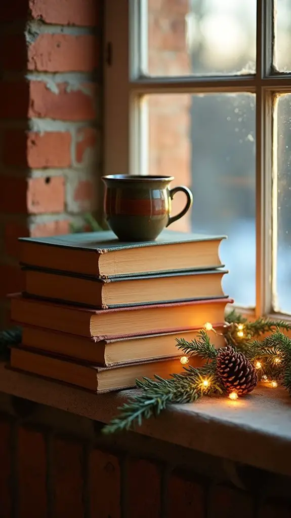 cozy books and lights