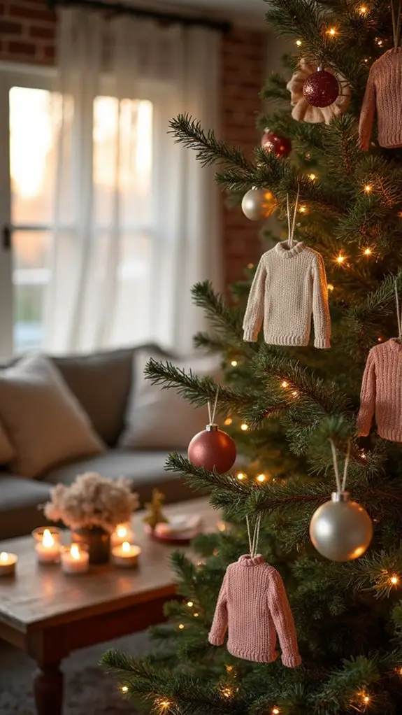 cozy champagne sweater ornaments