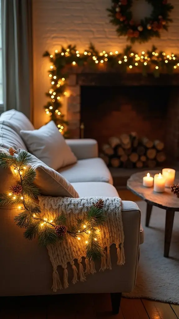 cozy draped lights ambiance