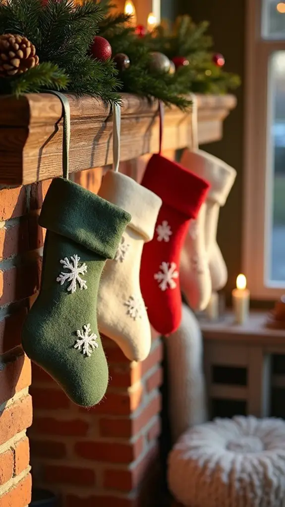 cozy festive felt mittens