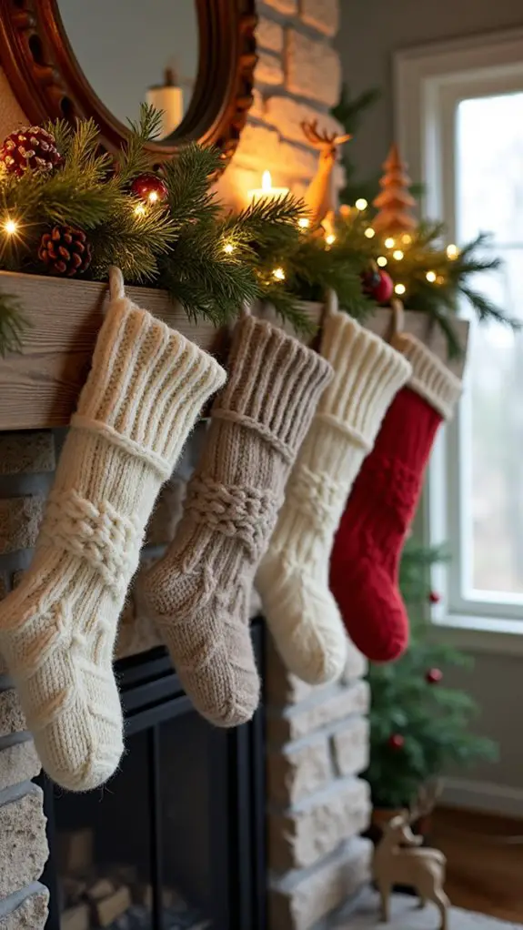 cozy festive knit stockings