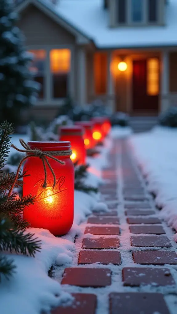cozy festive mason jar lanterns