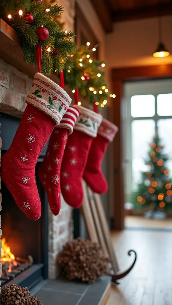 cozy festive red stockings