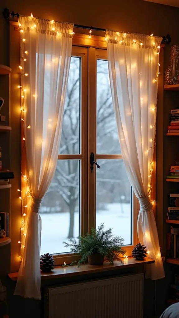 cozy festive window decorations