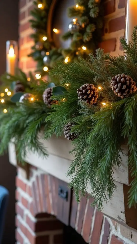 cozy greenery with pinecones