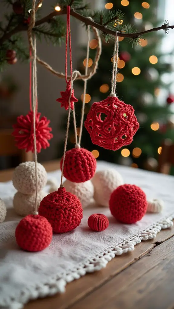 cozy handmade crochet ornaments