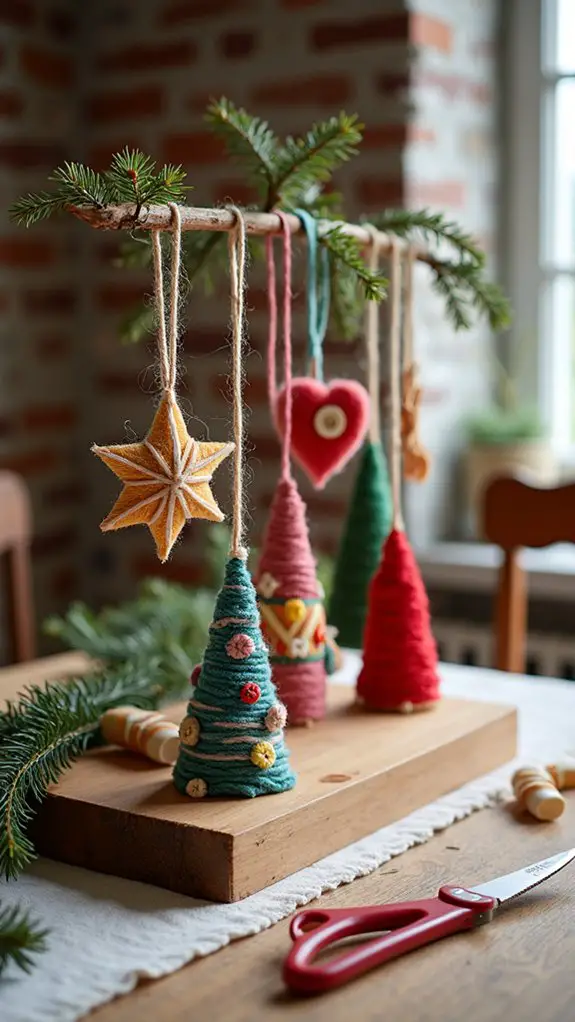 cozy handmade yarn ornaments
