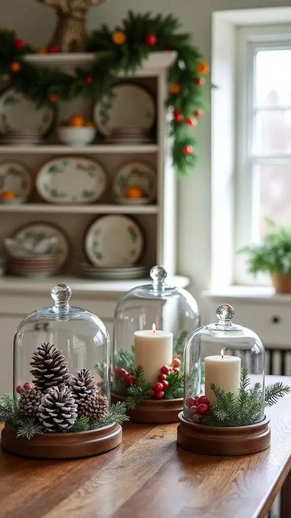 cozy holiday glass displays