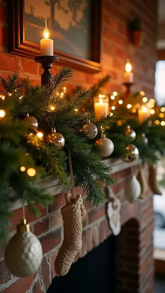 cozy holiday mantel decor