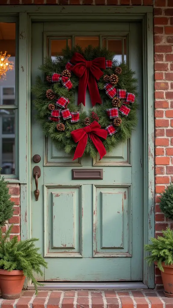 cozy holiday plaid wreath