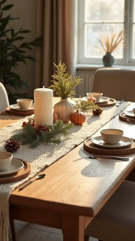 cozy holiday table decor