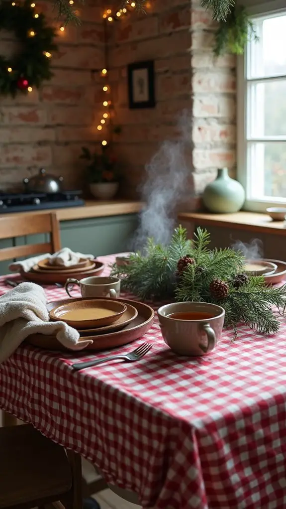 cozy holiday table setting