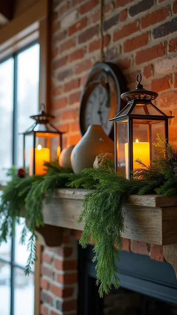 cozy lanterns with greenery