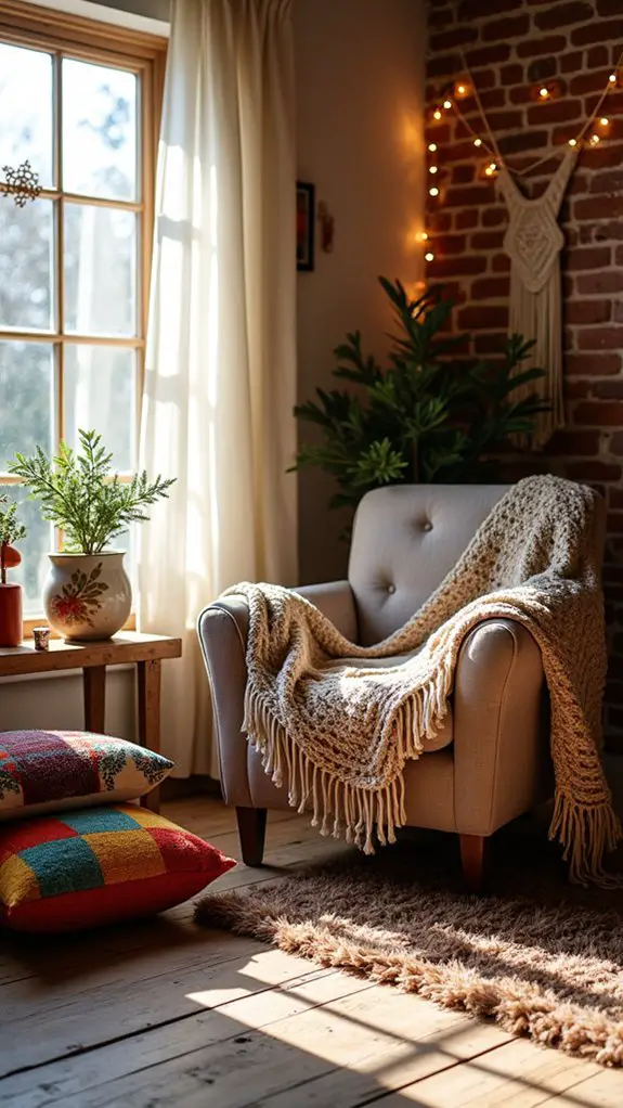 cozy layered textile decor