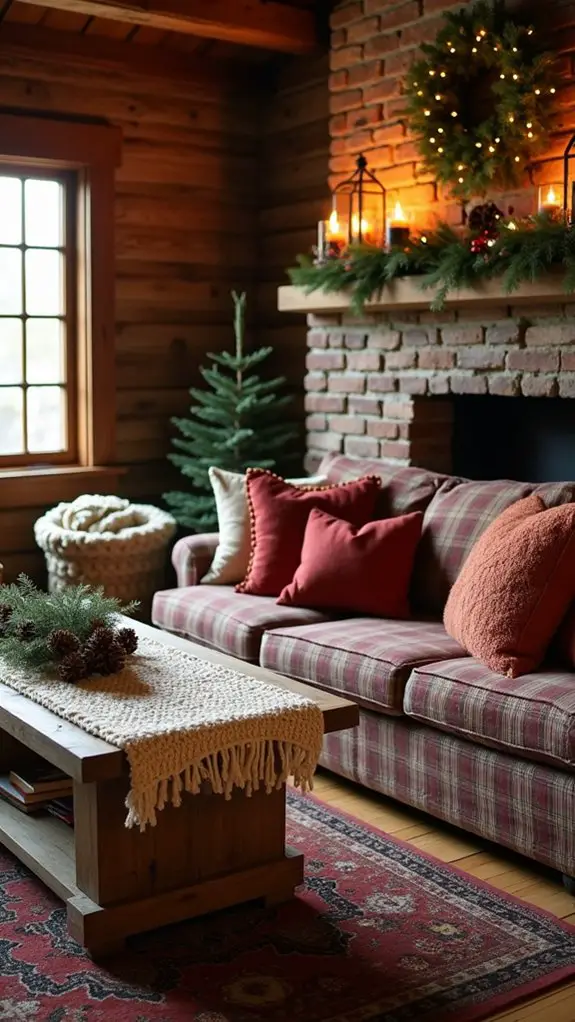 cozy layered textiles arrangement
