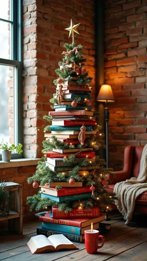 cozy literary holiday decor