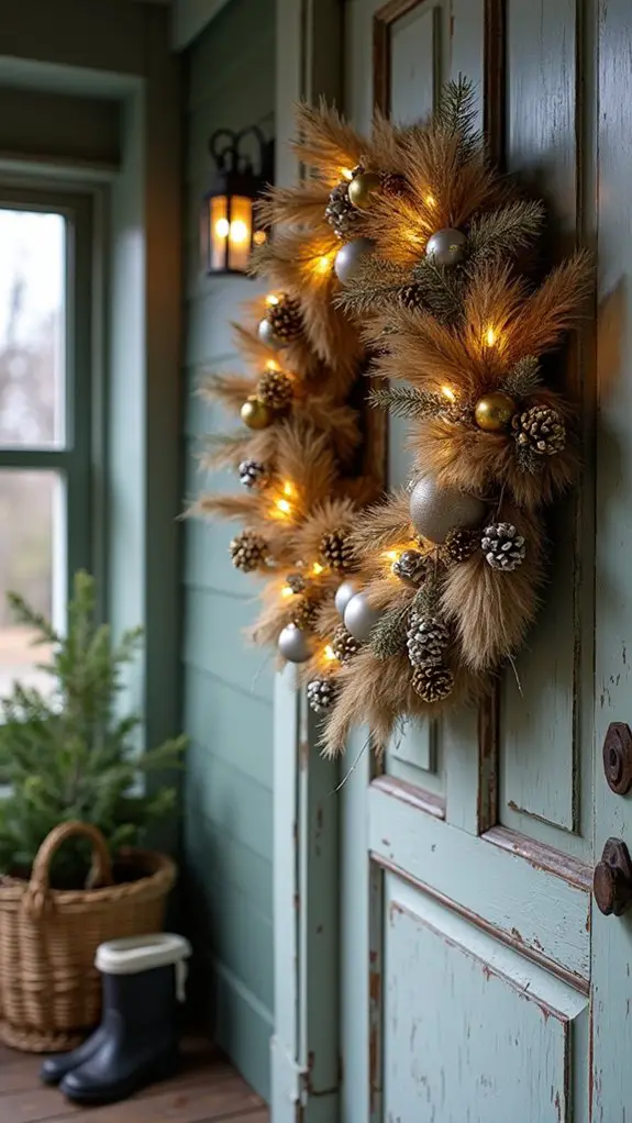 cozy luxe holiday wreath
