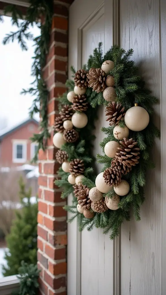 cozy monochromatic pinecone wreath