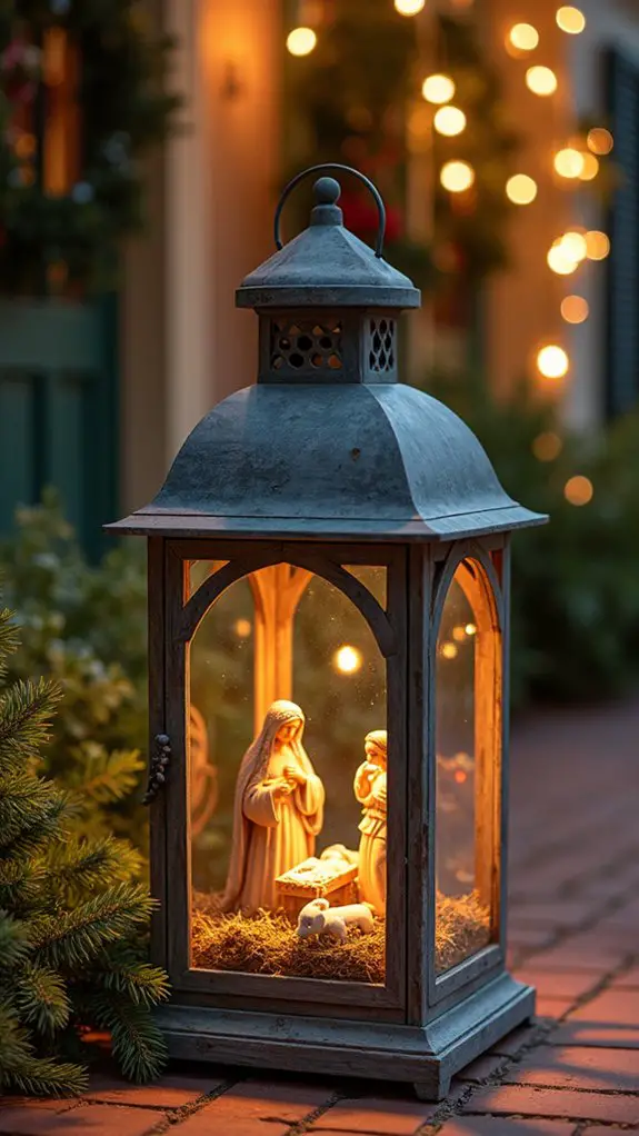 cozy nativity scene lantern