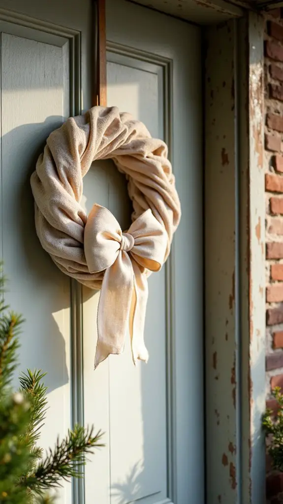 cozy neutral linen wreath
