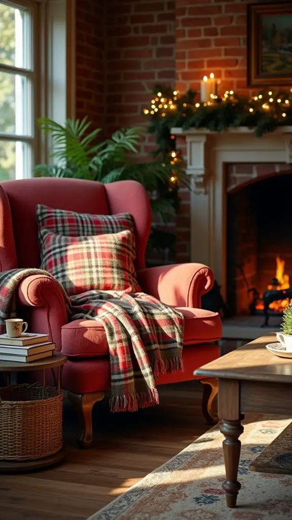 cozy plaid holiday decor