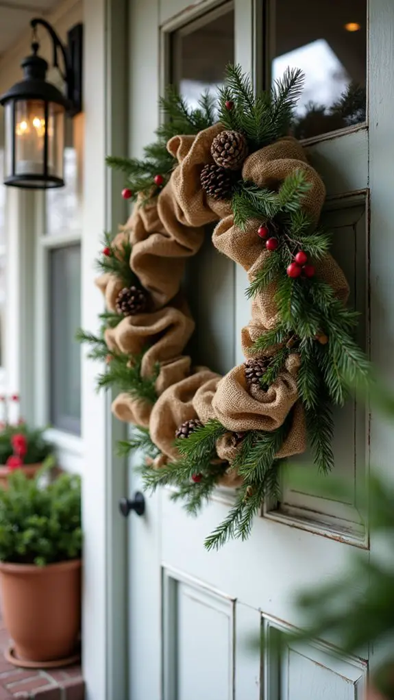 cozy rustic burlap wreath