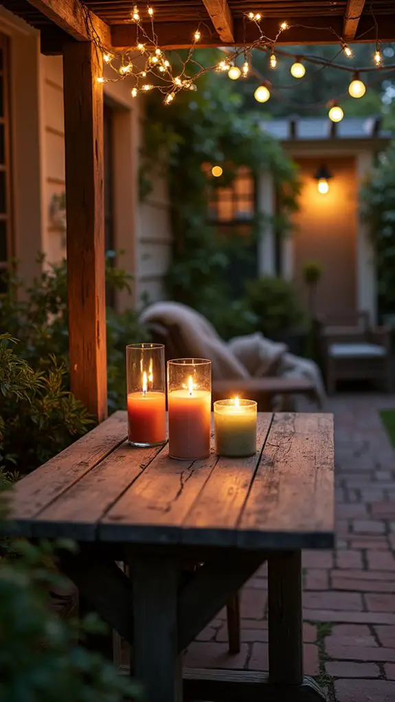 cozy scented candle ambiance