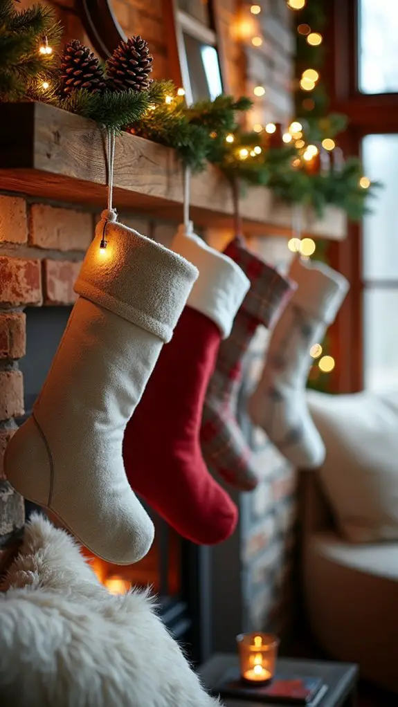 cozy stockings with lights