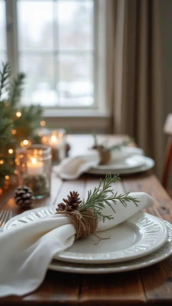 cozy winter themed table decor