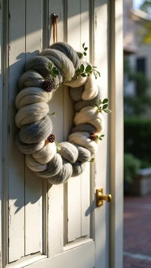 cozy yarn wreath charm