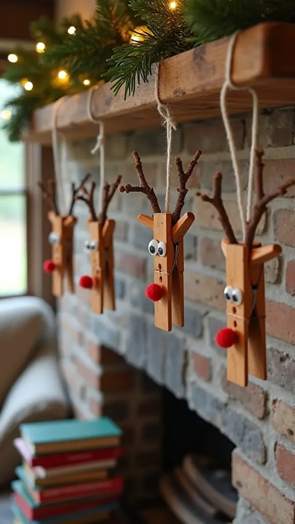craft adorable clothespin reindeer