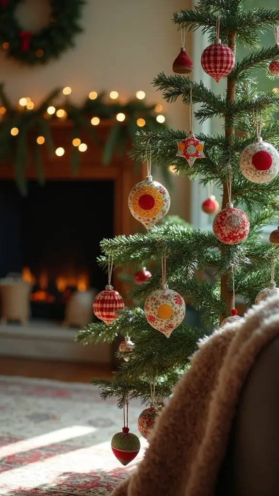 crafting colorful fabric ornaments