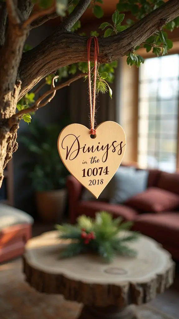 customized wedding date ornaments