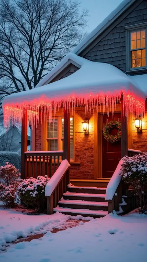 dazzling red and white lights