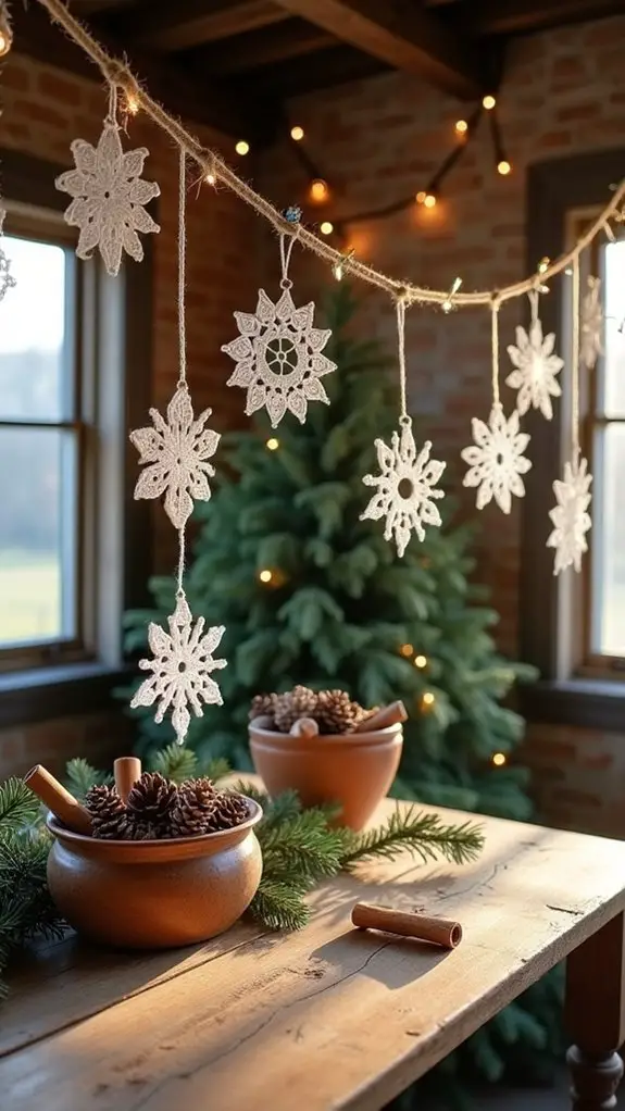 delicate handmade crochet snowflakes